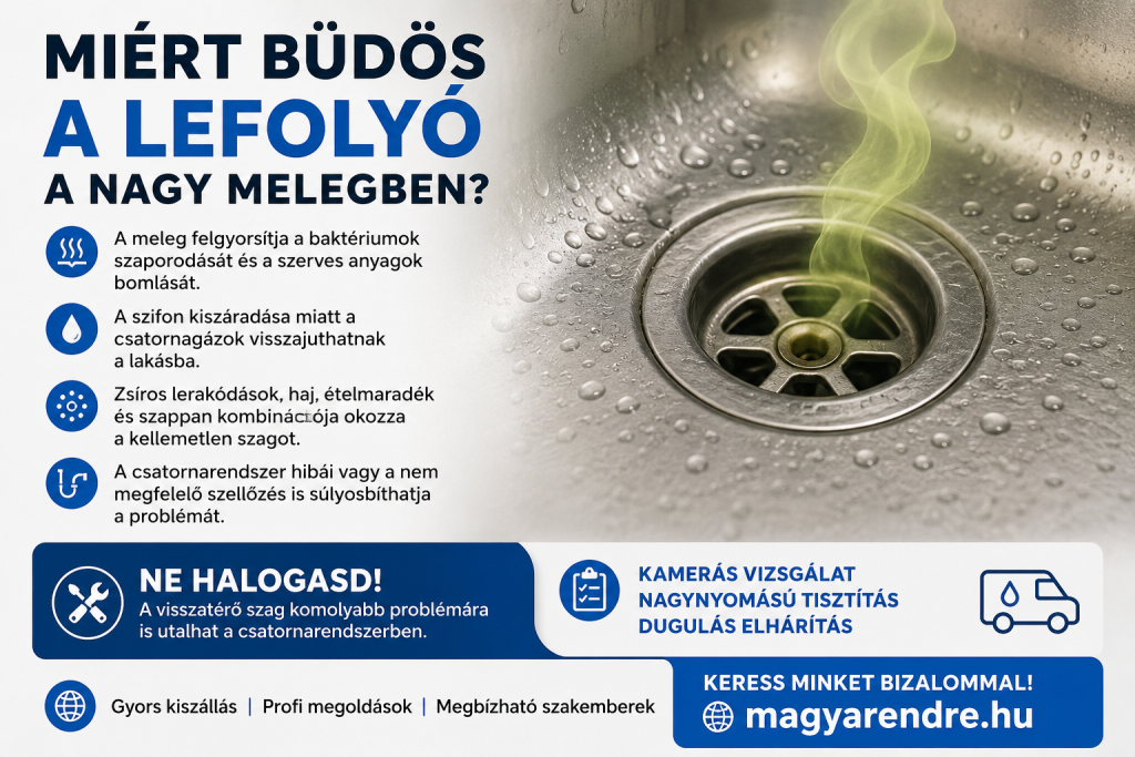 Miért büdös a lefolyó a nagy melegben?