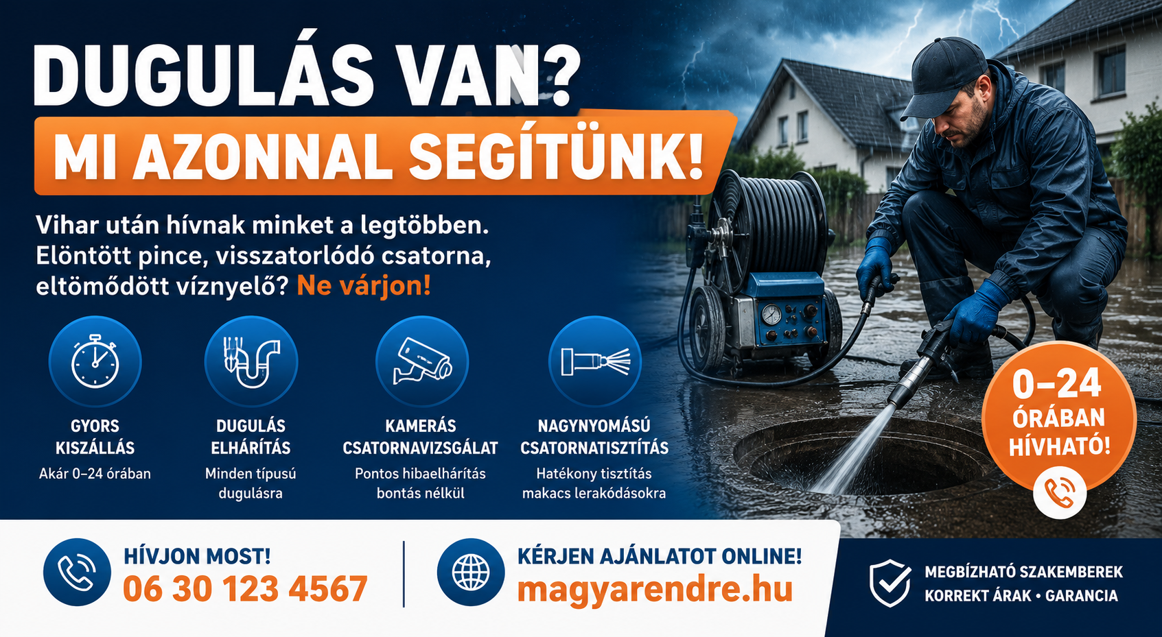 Magyar Endre a duguláselhárítás szakértő Budapesten és környékben