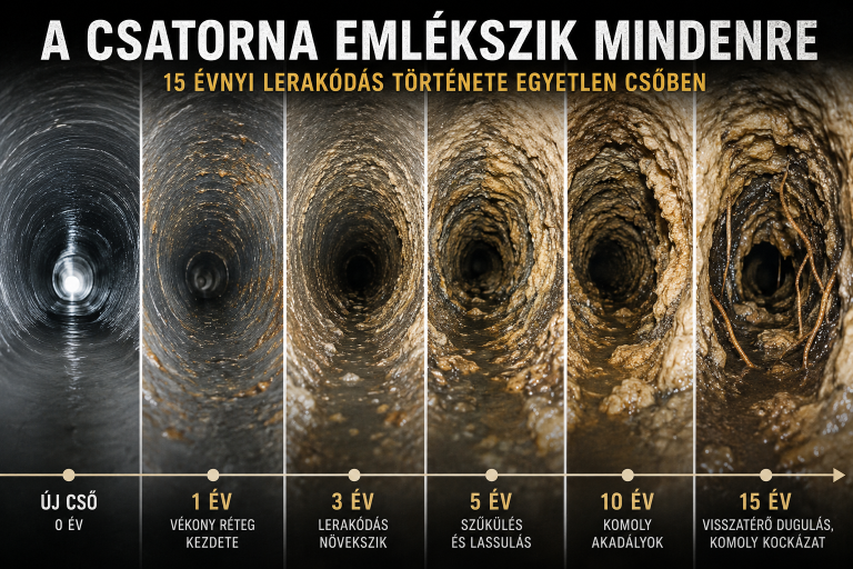 A csatorna emlékszik mindenre – 15 évnyi lerakódás története egyetlen csőben