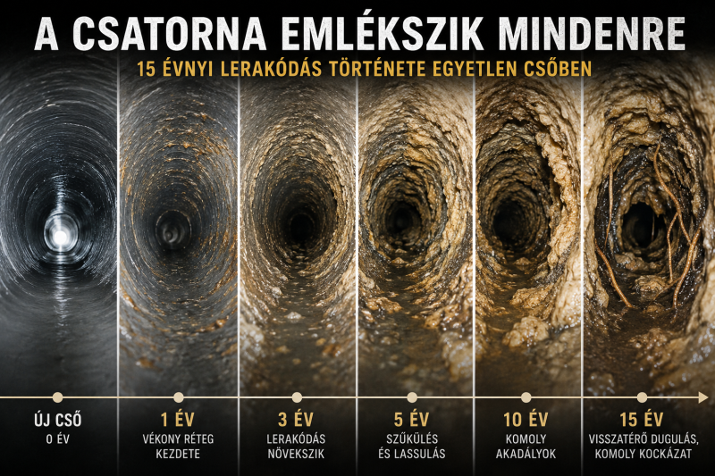 A csatorna emlékszik mindenre – 15 évnyi lerakódás története egyetlen csőben